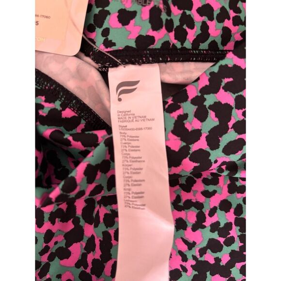 Fabletics Women Pink Purple Leopard High-Waisted Pureluxe Mesh 7/8 Leggings Lrg - Picture 3 of 9